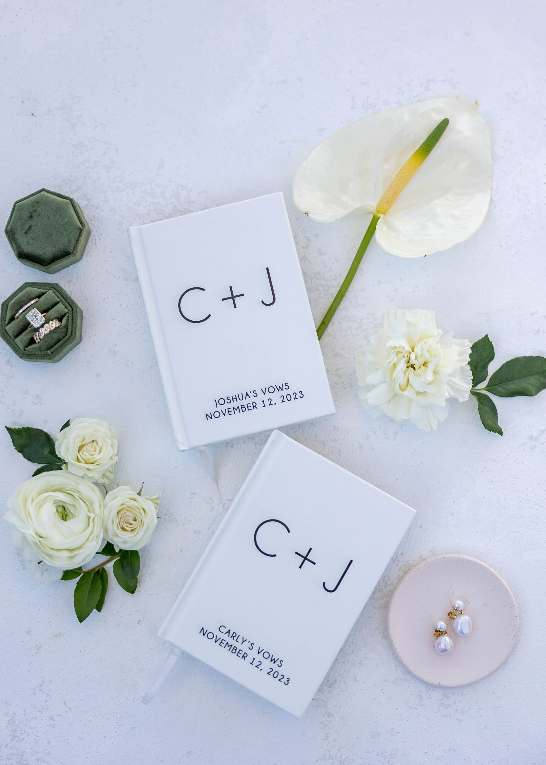 Classic wedding invitation with custom crest and calligraphy details